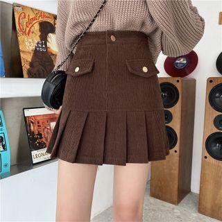 Corduroy Accordion Pleat Skirt