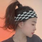 Checker Sport Knit Headband 1 Pc - Black & White - One Size