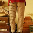 Lettering Drawstring Pants