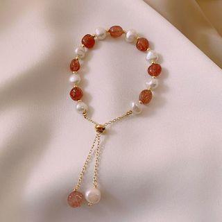 Freshwater Pearl & Bead Bracelet 1 Piece - Pink - One Size
