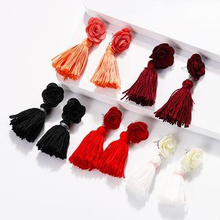 Flower & Tassel Dangle Earring