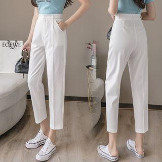 High-waist Cropped Chiffon Dress Pants