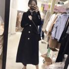 Peter Pan Collar Buttoned A-line Coatdress