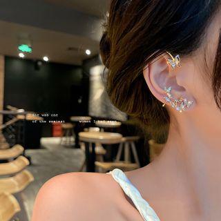 Rhinestone Butterfly Ear Hook Stud