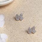 Bow Rhinestone Alloy Earring 1 Pair - Silver - One Size