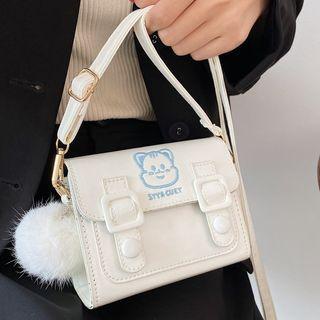 Embroidered Mini Flap Crossbody Bag