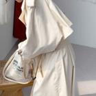 Double-breasted Long Trench Coat With Belt Cream - One Size