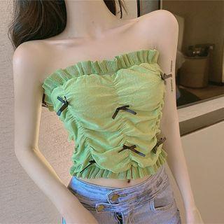 Bow Detail Strapless Knit Top