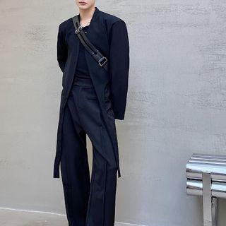 Tie Waist Crop Blazer