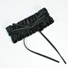 Shirred Faux Leather Elastic Belt Black - One Size