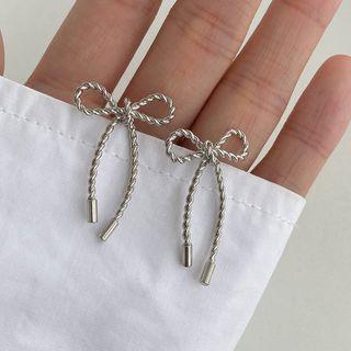 Bow Alloy Earring 1 Pair - My32786 - Silver - One Size