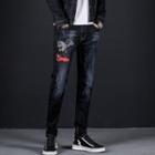 Embroidered Denim Jacket / Slim Fit Jeans