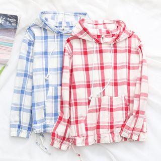 Plaid Long-sleeve Hoodie