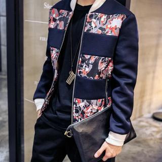 Splatter Paneled Zip-up Jacket