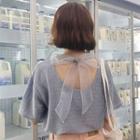 Short-sleeve Ribbon-back Top