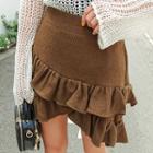 Frill-tiered A-line Mini Skirt
