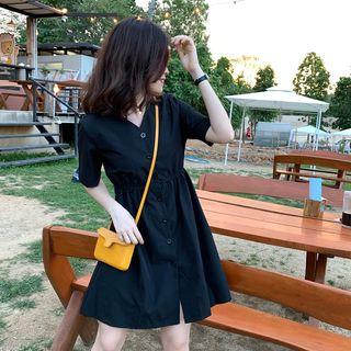 Short-sleeve A-line Mini Dress As Shown In Figure - One Size
