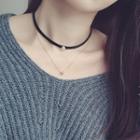 Rhinestone Double-strand Necklace