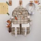 Plaid Multi-section Backpack