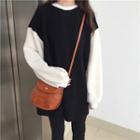 Panel-sleeve Fleece Tunic With Scarf