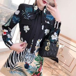 Set: Floral Print Shirt + Skirt