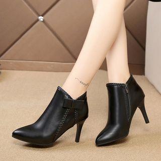 High Heel Braided Ankle Boots