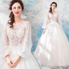 Long-sleeve A-line Wedding Gown