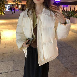 Mock Two-piece Collared Padded Zip-up Jacket