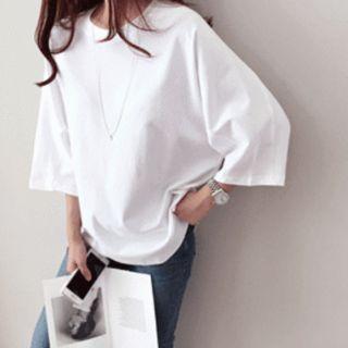 3/4-sleeve Drop-shoulder Top