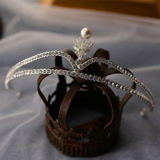 Wedding Faux Pearl Rhinestone Tiara Tiara - White - One Size