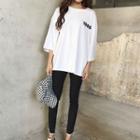 Set: Printed 3/4-sleeve T-shirt + Skinny Pants