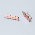 925 Sterling Silver Triangle Earring S925 Silver - 1 Pair - Rose Gold - One Size