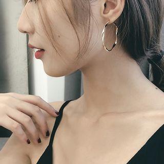 Twisted Hoop Earring Gold Plating - As Shown In Figure - One Size
