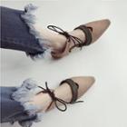 Tie-ankle Pointy Toe Flats