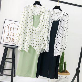 Set: Dotted Light Shirt + Strappy Slipdress