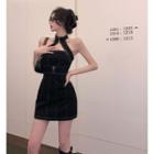 Denim Zip Cutout Mini Dress