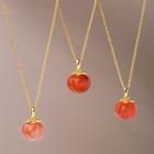 Fruit Faux Gemstone Pendant Alloy Necklace