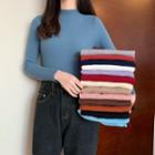Plain Slim-fit Knit Sweater