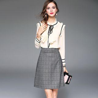 Set: Ruffled Blouse + Camisole + Skirt