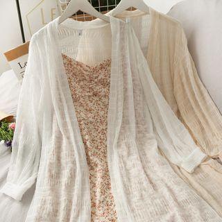 Plain Pleated Cardigan
