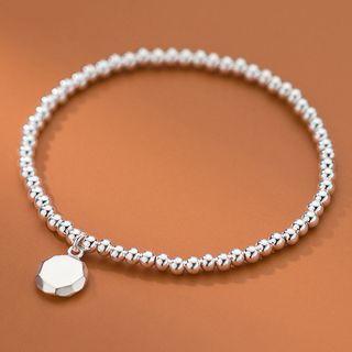 Beaded Sterling Silver Bracelet 1 Piece - S925 Silver - Silver - One Size