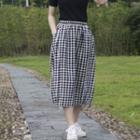 Plaid Midi Skirt Black & White - One Size