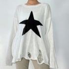 Distressed Star Sweater