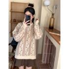 Floral Jacquard Sweater Off-white - One Size