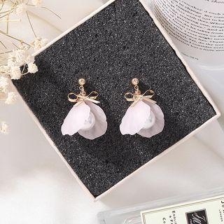Faux Pearl Bow Petal Drop Earring