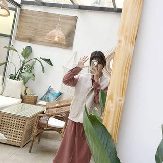 Round-pocket Faux-shearling Vest