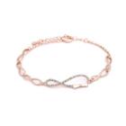 Simple Plated Rose Gold Bracelet With White Austrian Element Crystal