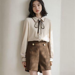 Tie-neck Shirt / Shorts