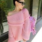Chunky-knit Off-shoulder Sweater
