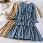 Layered Ruffled-trim A-line Dress